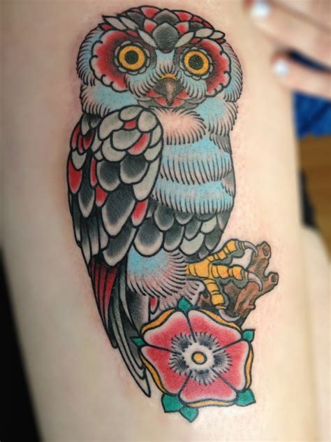 30 Awesome Traditional Owl Arm Tattoos