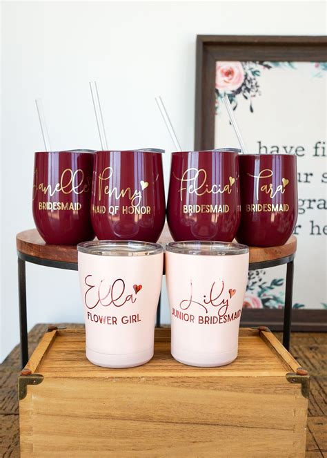 You'll love our bridesmaid cups! These personalized wine tumblers make perfect bridesm… | Gifts ...