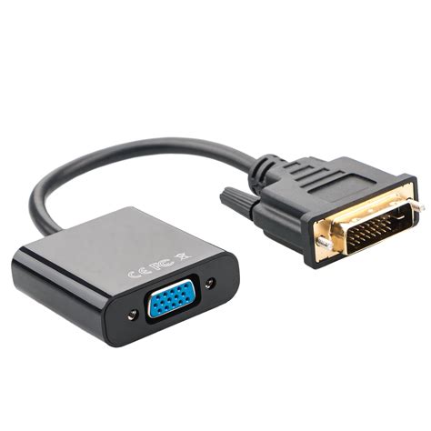 DVI to VGA Adapter, 1080p DVI 24+1 Pin DVI-D Male to VGA 15Pin Female Cable Adapter Converter ...