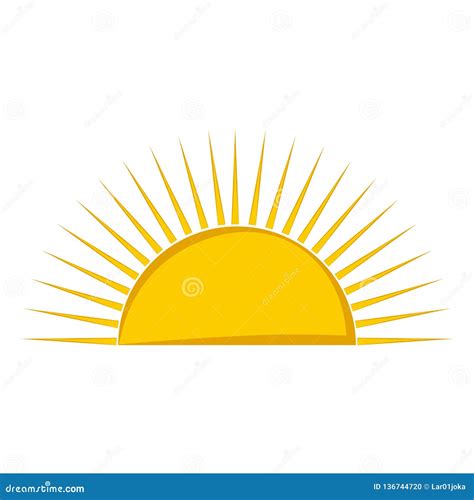 Isolated half sun icon stock vector. Illustration of orange - 136744720