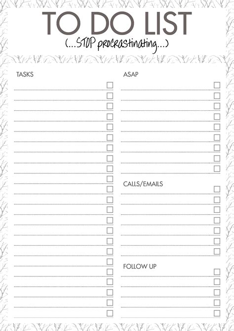 Things To Do Lists Free Printable Web Free Printable To Do List Templates Available In Pdf ...