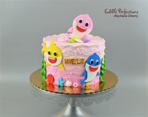 Pink Baby Shark Cake 3 - Edible Perfections