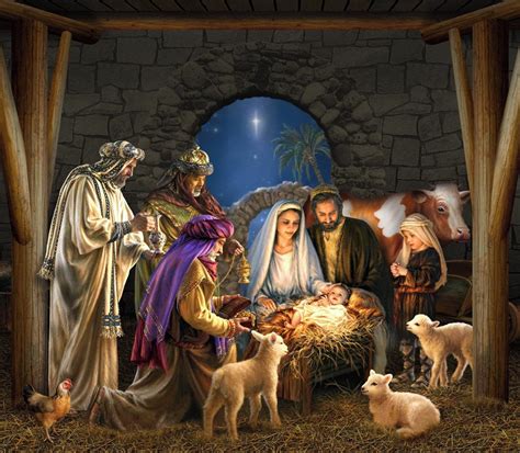 Jesus Nativity Scene Painting | Images and Photos finder