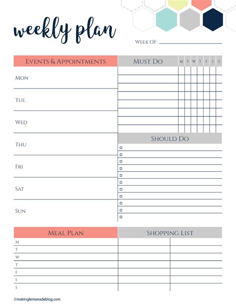 Free Printable Weekly Planner