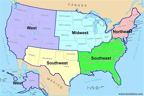 USA regional map - Regional map of USA (Northern America - Americas)