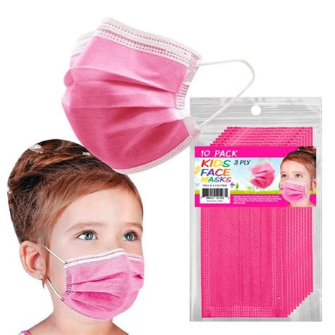 10 Pack Kids Pink 3 Ply Face Masks - Sports Medical Group