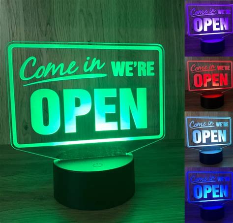 Open Sign LED Acrylic Edge Lit Welcome Storefront Sign | Etsy