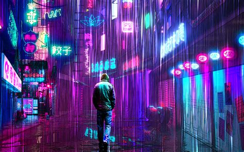 1440x900 Neon Rainy Lights Cyberpunk 5k Wallpaper,1440x900 Resolution ...