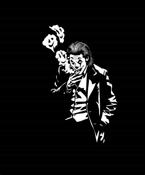 Download Black And White Joker Smoking Wallpaper | Wallpapers.com