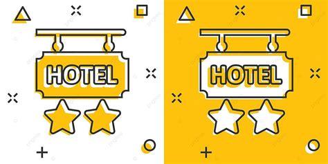 Cartoon Hotel Sign With 2 Stars On White Background Vector, Business ...