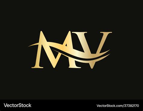 Modern mv logotype for luxury branding logo Vector Image