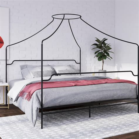 Novogratz Camilla Metal Canopy Bed, King Size Frame, Black - Walmart ...