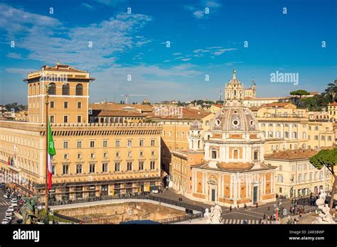 Piazza Venezia, view from Vittorio Emanuele II Monument, Rome Stock ...