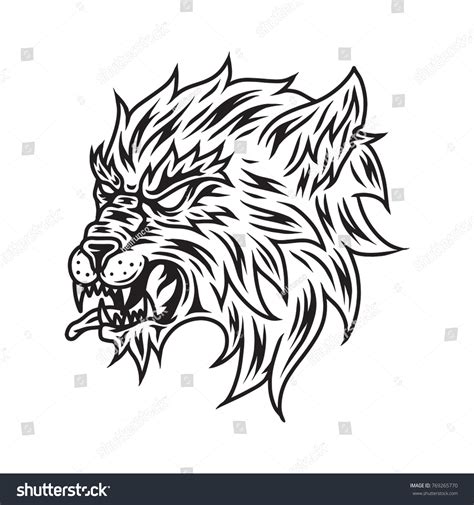 Wolf Vector Line Art Stock Vector (Royalty Free) 769265770 | Shutterstock