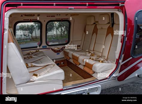 luxury helicopter interior skin seat Stock Photo - Alamy