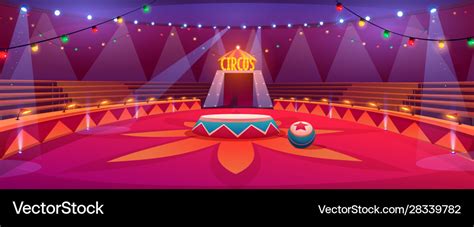 Circus arena classic round stage under tent dome Vector Image