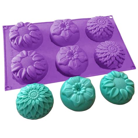 3D Silicone Soap moulds Flower Handmade Soaps Making DIY Mould cake ...