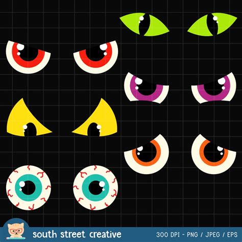 SALE Spooky Eyes Halloween Creepy Cute by SouthStreetCreative