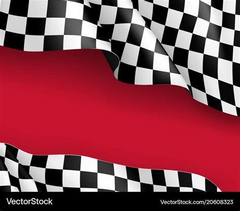 Racing flag canvas realistic red background Vector Image