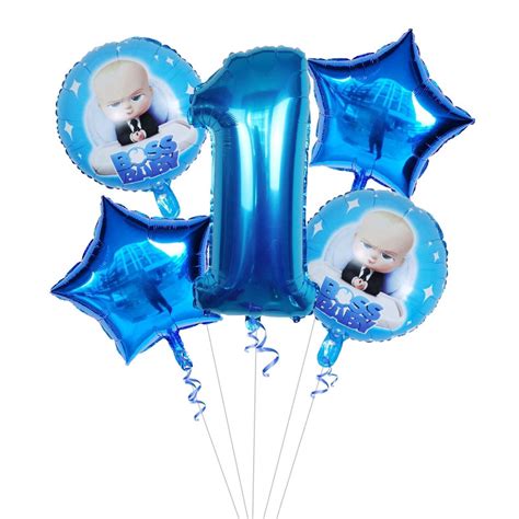 5pcs Boss Baby Balloon 30 inch Number Foil Balloons Baby Shower Birthday Party Decoration ...