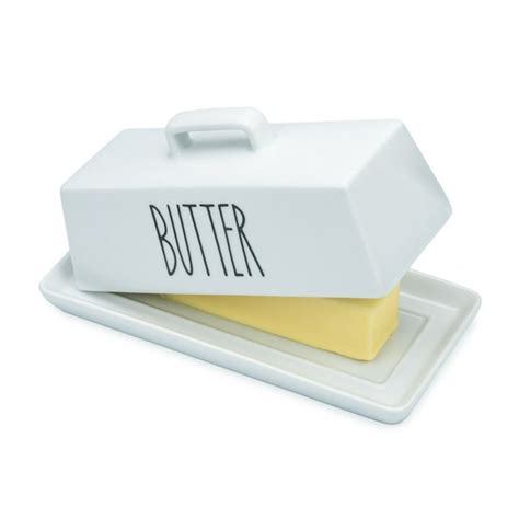 Porcelain Covered Butter Dish with Lid for Countertop (With Handle) - Walmart.com