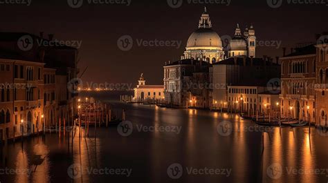 Beautiful View of Grand Canal in Night View, 23329642 Stock Photo at Vecteezy