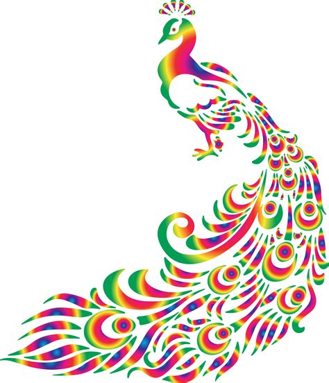 Clipart - Colorful Peacock 2