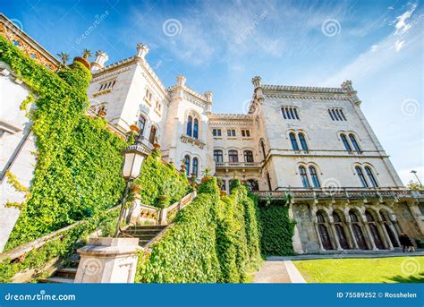 Miramare castle in Italy stock photo. Image of destination - 75589252