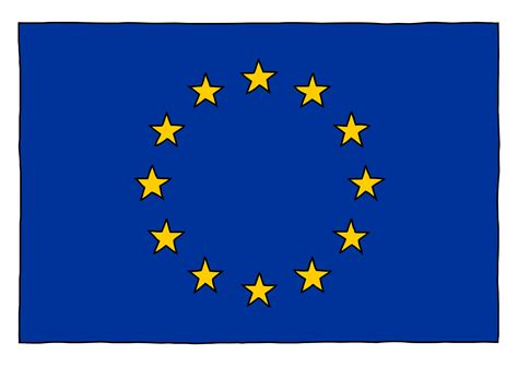 hand drawn flag of the European Union EU 15080719 PNG