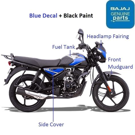 Bajaj CT110X: Blue Decal + Black Paint color theme painted parts