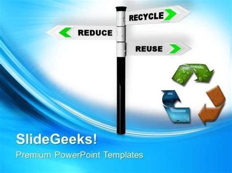 Recycling Concept Signpost PowerPoint Templates Ppt Backgrounds For ...