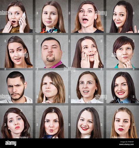 Collage of woman different emotions Stock Photo - Alamy