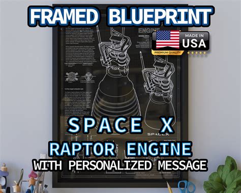 Spacex Raptor FRAMED Blueprint Rocket Engine Raptor Detailed Blueprint Wall Art - Etsy