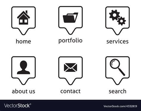 Website menu icons Royalty Free Vector Image - VectorStock