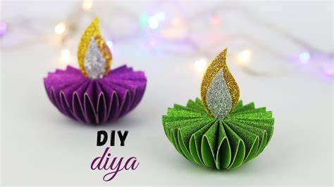 Paper Diya Making For Diwali | Diwali Decoration Ideas At Home | Diya ...