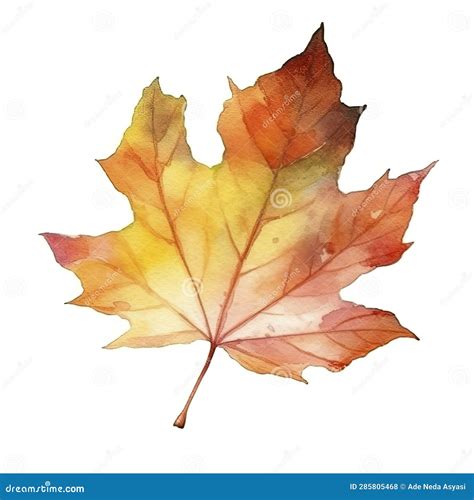 Watercolor Painting of an Autumn Leaf Stock Illustration - Illustration of pattern, autumn ...