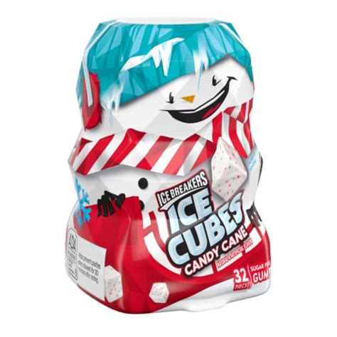 ICE BREAKERS ICE CUBES Candy Cane Flavored Sugar Free Chewing Gum Christmas Candy Bottle, 32 ...