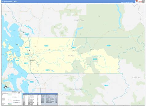 Skagit County Wall Map Premium Style