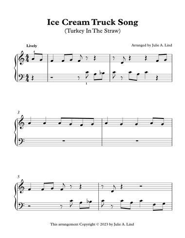 Ice Cream Truck Song in 2023 | Easy sheet music, Piano sheet music, Sheet music