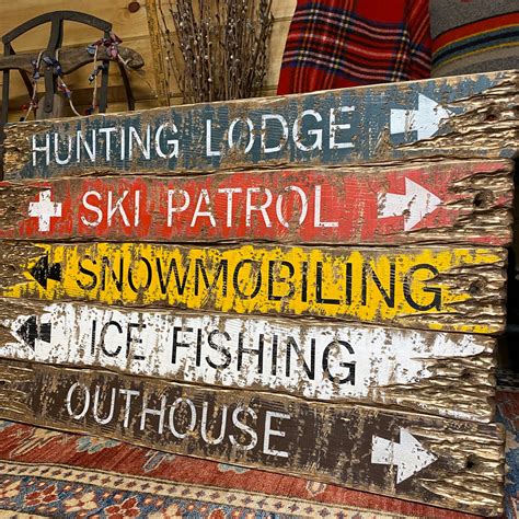 Wood Hunting Signs Hunting Cabin Decor Ice Fishing Sign | Etsy