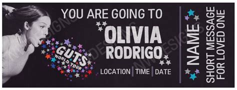 Olivia Rodrigo Guts Tour Gift Ticket CUSTOMIZE DIGITAL - Etsy Canada