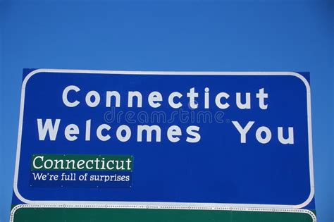 Welcome To Connecticut Sign Stock Image - Image of motorway, boundaries: 52258279