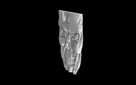 Terminator T-800 robot cyborg face low-relief bas-relief 3D model 3D printable | CGTrader