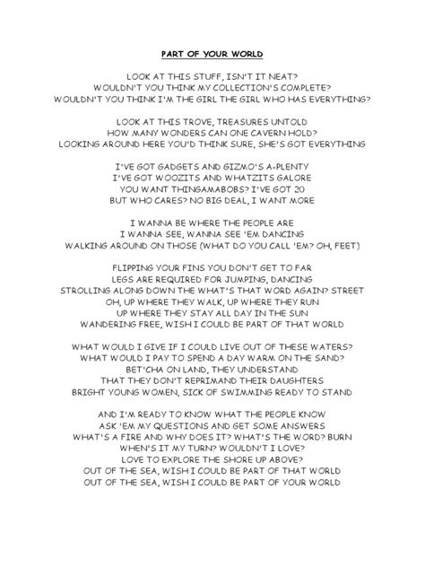 Part of Your World Lyrics