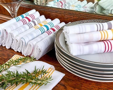 Striped Bistro Napkins, 100% Cotton, Multipurpose Restaurant Quality, — Mary's Kitchen