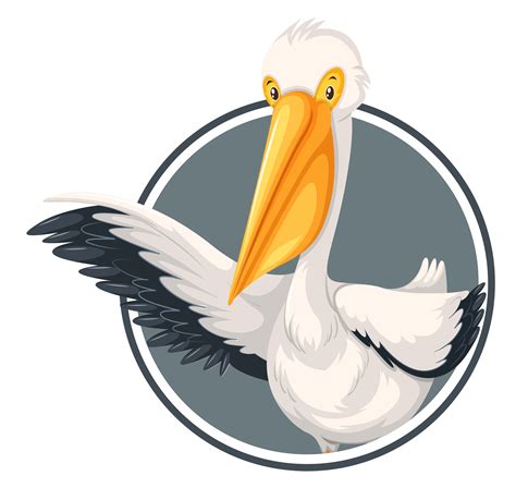 A pelican on sticker template 298479 Vector Art at Vecteezy