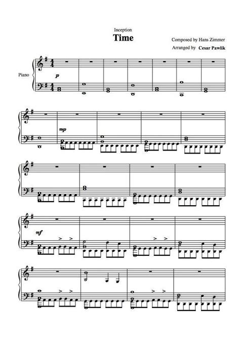 Hans Zimmer Time Sheet Music Downloads