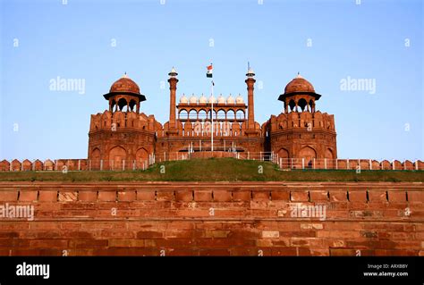 red fort in the evening sky delhi india Stock Photo - Alamy