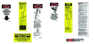 For Step Ladder Fiberglass Ladder Warning Stickers | vallen.com