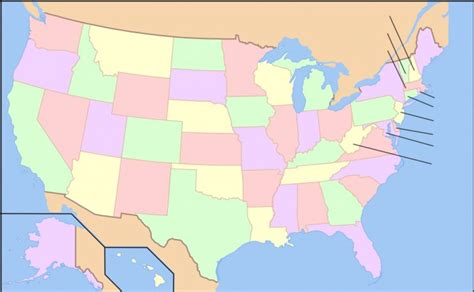 Map Quiz The States - Printable Map